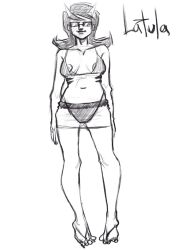 alien bikini black_hair black_hair_female colored_skin crackersie female female_only gray_skin homestuck homestuck_troll horn horns latula_pyrope long_hair long_hair_female nipple_slip solo solo_female sunglasses troll