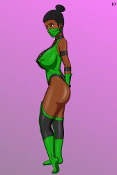 2024 comic curvaceous curvy curvy_figure female female_only jade_(mortal_kombat) mortal_kombat mortal_kombat_3 nude_pose_book page_19 page_number solo solo_female solo_focus zzerotic