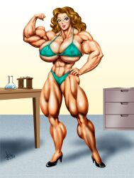 abs biceps big_breasts big_muscles breasts dcmatthews female huge_breasts large_breasts large_muscles muscles muscular_arms muscular_female muscular_legs muscular_thighs pecs