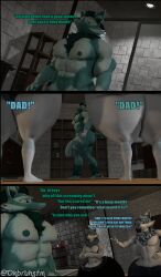 3d_(artwork) abs anthro ass big_butt canid canine clothing dialogue digital_media_(artwork) elderly_male father_(lore) father_and_child_(lore) father_and_son_(lore) fox genitals group hi_res incest_(lore) male male/male mammal mature_male muscular muscular_male ok_bruh parent_(lore) parent_and_child_(lore) parent_and_son_(lore) pecs penis ricardo_(okbruh) sibling_(lore) size_difference small_dom_big_sub son_(lore) source_filmmaker_(artwork) thick_thighs trio twins_(lore) vicente_(okbruh) warfare_machine wylde_(okbruh)