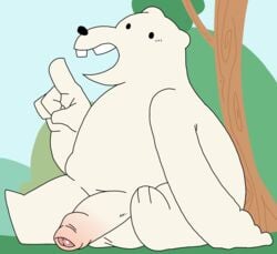 1boy balls bear humanoid_penis kevin_(sff) male male_only mammal penis polar_bear silicon_chub solo super_fuck_friends uncut