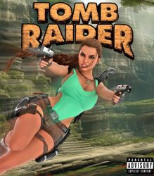 3d busty female female_focus female_only hourglass_figure lara_croft lara_croft_(classic) pinup pinup_pose tomb_raider wide_hips zulubean