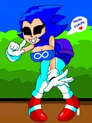 fnf_mods fnf_oc friday_night_funkin genderswap genderswap_(mtf) high_heels majin_sonic_recolor rule_63 youtuber