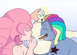 ambyva anilingus ass_eating bbw bismuth_(steven_universe) blush cartoon_network cunnilingus gem_(species) pearl_(steven_universe) rimming_female rose_quartz_(steven_universe) steven_universe threesome yuri