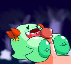 animated ball_with_hyper_features big_breasts boo_(mario) boobjob breasts doodleslewd ghost_girl lady_bow long_tongue nintendo paper_mario super_mario_bros. tagme video