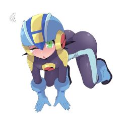 1boy ass ass_up bodysuit femboy kokemega male_only mega_man mega_man_battle_network megaman.exe