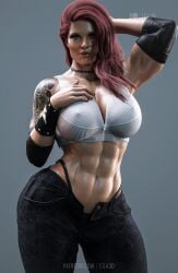 1girls 3d 3d_model abs ass big_breasts breasts bubble_ass bubble_butt cga3d cleavage clothing curvaceous curvy curvy_body curvy_female curvy_figure erect_nipples erotichris female female_only hard_nipples huge_breasts lita_(wrestler) patreon_username real_person red_hair solo tattoos thick_thighs thong twitter_username voluptuous voluptuous_female wide_hips wrestling wwe wwe_diva