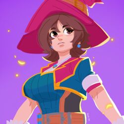 brown_eyes brown_hair kiriko_(overwatch) kiriko_kamori overwatch overwatch_2 selvish94 witch witch_costume witch_hat witch_kiriko