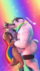 2024 3d_(artwork) absurd_res anthro anthro_on_anthro armor artist_name ass athletic athletic_anthro athletic_male balls bear big_muscles big_penis boots canid canine canis cape claws closed_eyes clothing digital_media_(artwork) dollymolly323 duo epic_games erection eyebrows fingerless_gloves footwear fortnite fur genitals glans gloves gradient_background hand_on_chest hand_on_pecs handwear hat headgear headwear helmet hi_res hug huge_cock huge_muscles humanoid_genitalia humanoid_penis kerchief kissing legband lgbt_pride lgbt_pride_month male male/male mammal muscular muscular_anthro muscular_male neckerchief nude pattern_background pecs penis penis_size_difference polar_bear polar_patroller pride_colors rainbow_background rainbow_pride_colors simple_background size_difference standing star straps thick_penis thick_thighs tuft ursine vein wendell_(fortnite) wolf