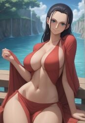 ai_generated breasts female female_only hair midriff navel nico_robin one_piece robinlover tagme