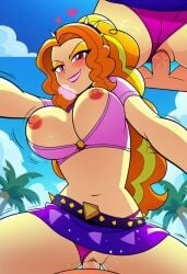 1boy 1girls adagio_dazzle ai_generated areolae big_breasts bouncing_breasts breasts breasts_out clothing cowgirl_position equestria_girls female floating_heart friendship_is_magic hasbro heart looking_at_viewer male male/female male_pov my_little_pony nipples penetration penis pov pussy sex unseen_male_face