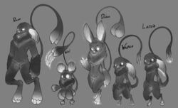 2018 anthro claws cute dohen electricty female fluffy fur glowing glowing_eyes larein male mammal niarl nude paws smile soulcentinel tiban toe_claws wape