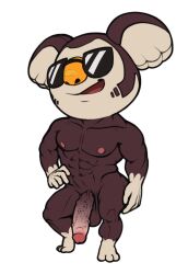 animal_crossing anthro balls eugene_(animal_crossing) flaccid furry hexaflexagoon koala male male_only nintendo nude penis solo solo_male sunglasses