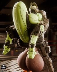 female_spartan_(halo) halo_(game) halo_(series) hyper_penis hyper_testicles impossible_fit large_breasts massive_ass massive_penis spartan_(halo) stomach_bulge tagme