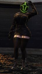2022 peteypelly raining female_only femsub cropped edited_screencap leather_coat masked_female helmet_girl mature_woman bbw fishnet_stockings fishnet_legwear black_fishnet_stockings black_fishnet_legwear high_heels wide_hips grand_theft_auto_online grand_theft_auto gta_online_female_character rockstar_editor 3d 3dcg game_cg filtered filter high_quality absurd_resolution absurd_res absurdres high_resolution highres uninterested_female emotionless pinup posing 1girls
