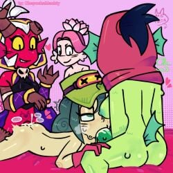 <3 3futas1girl 4some alli_(brawl_stars) anal anal_penetration artwork_(digital) biting_lip biting_own_lip black_hair blowjob bottomless bottomless_futa brawl_stars broken_horn character_in_background clawed_fingers cloak color colored cum cum_in_mouth dark_hair demon_girl demon_horn demon_willow_(brawl_stars) fellatio fins fish_tail foursome futa/futa/futa/female futa_penetrating futanari gloves green_eyes green_hair green_nipples green_skin group_sex groupsex heart_symbol horn looking_at_partner looking_down looking_down_at_partner looking_up looking_up_at_partner lotus_hair_ornament lunar_lotus_willow_(brawl_stars) machta naked naked_female naked_futa naked_futanari nude nude_female nude_futa nude_futanari oral oral_penetration pale_skin pink_gloves pink_hair pink_skin pointy_ears pointy_horn pointy_tail ponytail red_cloak red_skin simple_background spiky_ears spiky_tail spitroast spitroasted_by_futas succubus_tattoo supercell sweat sweating tremble_spikes video_games white_hair willow_(brawl_stars) yellow_sclera