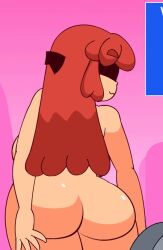 animated bak_(minus8) big_breasts blindfold bouncing_ass bouncing_breasts breasts brown_hair chubby chubby_female competition_animation_(minus8) cropped cute dancing fat_pussy female gif hips large_areolae large_breasts looping_animation minus8 naked nude nude_female pussy solo swaying_hips tan_skin thick_thighs