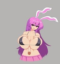 1boy 1girls 2d 2d_animation animated bedroom_eyes bikini bikini_top eyebrows_visible_through_hair huge_breasts long_hair no_sound paizuri paizuri_under_clothes pixel_animation pixel_art purple_hair rabbit_ears rabbit_girl red_eyes reisen_udongein_inaba shorter_than_10_seconds shorter_than_30_seconds skirt straight takorin touhou very_long_hair video