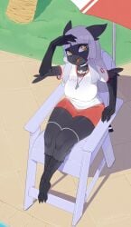 big_breasts breasts cleavage female furry huge_breasts layla_(kilinah) leanivbirb lifeguard lifeguard_chair me tag thick_thighs whistle whistle_around_neck wide_hips