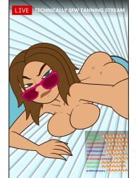 2d ass big_ass big_breasts blue_eyes bonnie_rockwaller breasts brown_hair brunette bubble_butt busty disney_channel female female_focus female_only hourglass_figure kim_possible large_ass large_breasts lying lying_on_stomach nude nude_female nudity pinup pinup_pose selfie shoulder_length_hair sunglasses suntan tagme tan tan_body tan_skin tan_skinned_female tanned tanned_female tanned_skin tanning thick_thighs wide_hips zeigram