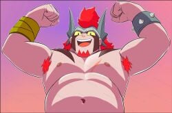 damian_(brawl_stars) armpits armpit_fetish bara gay flexing muscular_male musclegut brawl_stars