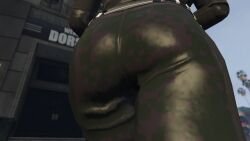 1girls 2022 3d 3d_(artwork) absurd_res absurd_resolution absurdres ass ass_closeup ass_focus belt black_bodysuit blurred_background bodysuit female_only femsub filtered game_cg grand_theft_auto grand_theft_auto_online gta_online_female_character heavenly_ass high_quality high_resolution highres huge_ass nekomikoye palm_trees rockstar_editor text wide_hips