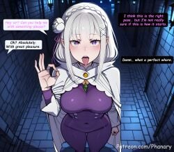 re:zero_kara_hajimeru_isekai_seikatsu emilia_(re:zero) re:zero phanary patreon patreon_username patreon_link absurdres aesthetic ai_generated anime anime_style blurred_background comic comic_page comic_panel comic_strip cover_page dialogue digital_art digital_painting english high_quality highres line_art long_comic manga_style multiple_panels soft_shading speech_bubble 1girls 1girl 1female solo_focus big_breasts huge_breasts large_breasts big_ass large_ass bubble_butt bubble_ass thick curvy curvy_figure curvy_female curvy_body curvy_hips curvy_thighs sexy sexy_pose sexy_body sexy_female beautiful beautiful_girl beautiful_female cute cute_face slut bitch 2026 blush blushing blush_lines blushing_female text text_bubble text_box text_focus english_text english_dialogue solo long_hair breasts looking_at_viewer open_mouth long_sleeves hair_ornament ribbon purple_eyes white_hair grey_hair braid hair_ribbon flower tongue pointy_ears artist_name hair_flower tongue_out covered_navel bodysuit night rose from_above white_flower x_hair_ornament elf gem web_address cloak crown_braid white_rose brick_wall green_gemstone purple_bodysuit ok_sign fellatio_gesture alley oral_invitation