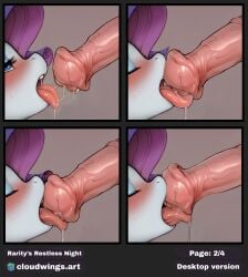 ai_generated cloudwings comic duo ejaculating_cum ejaculation explicit female male penis horsecock genitals open_mouth orgasm page panel pleasure_face pleasured pleasured_female anus ass blush cutie_mark dock equine feral g4 mare my_little_pony nudity pegasus pony spreading tail tongue tongue_out vagina vulva vulvar_winking zoophilia orgasm_face rarity_(mlp) licking_penis