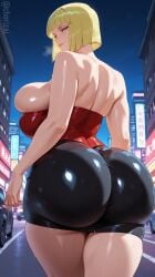 1girls ai_generated big_ass big_breasts blonde_hair blue_eyes bob_cut bubble_ass bubble_butt cars chorizai curvaceous curvy_female dat_ass female female_only hourglass_figure huge_ass large_breasts light-skinned_female light_skin looking_at_viewer miniskirt naruto naruto_(series) naruto_shippuden nighttime outdoors pawg samui short_hair short_skirt standing sweating thick thick_ass thick_thighs tubetop voluptuous voluptuous_female wide_hips