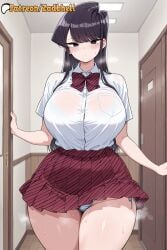 1girls ai_generated ass ass_focus big_ass big_breasts breasts cameltoe cheating cheating_girlfriend curvy curvy_figure female female_only hair komi-san_wa_komyushou_desu komi_shouko pussy room smile thong voluptuous voluptuous_female zadbhell ntr netorare underwear panties school_uniform