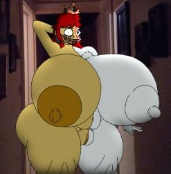 mario_(series) fnaf_fangame fnaw five_nights_at_wario's princess_daisy virus_daisy_(fnaw) nightmare_waifu 1girls female female_only female_focus solo solo_focus standing indoors nude nude_female nudity naked naked_female completely_nude completely_nude_female princess royalty crown earrings smile smiling looking_at_viewer creepy_smile red_hair pose posing nipples breasts big_breasts large_breasts huge_breasts breasts_bigger_than_head themadguy_(editor) theluxusguy_(editor) voluptuous voluptuous_female pussy belly hips wide_hips thick_thighs thighs ass butt big_butt big_ass large_ass large_butt house_of_horrorbrews spirit alternate_version_available shaded shaded_art