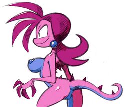 1girls 2018 agama areolae ass back_spikes blue_body blue_nipples breasts claws ear_piercing erect_nipples female female_only hair lizard multicolored_body nipples nude parker_(scalie_schoolie) piercing pink_body pink_claws pink_hair pussy reptile scalie scalie_schoolie simple_background smile solo spider-man_agama spiked_tail spikes spiky_hair standing stealth_brock tail_spikes two_tone_body white_background