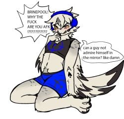 brinep00l chubby furry nikita_(brinep00l) owl snowy_owl tummy twink