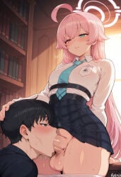 1boy 1futa ai_generated big_ass big_breasts big_dick blowjob blue_archive deepthroat dick dickgirl dominant_futa erection feet femboy femboysub futa futa_on_femboy futa_on_male futadom futanari hi_res highres hoshino_(blue_archive) naked nude thick_ass thick_thighs