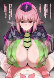 1boy 1girl astolfo_(fate) astolfo_(sailor_paladin)_(fate) bar_censor bikini breasts breasts_squeezed_together censored cleavage condom crossdressing crossdressing_(mtf) fate/grand_order fate_(series) female_on_femboy florence_nightingale_(fate) florence_nightingale_(trick_or_treatment)_(fate) gloves green_bikini green_gloves hat highres huge_breasts lancer24 large_penis layered_bikini light_areolae long_hair nurse_cap official_alternate_costume paizuri penis pink_hair pink_skirt pov pov_crotch purple_bikini red_eyes revealing_clothes rubber_gloves shrug_(clothing) skirt swimsuit thighhighs translation_request