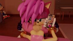 2girls 3d amy_rose animated cunnilingus female_only laying_on_bed licking_pussy sonia_the_hedgehog sonic_(series) sonic_underground sound ssmerchant tagme thinking_of_someone_else video yuri