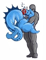 bluinkblot vaporeon pokemon_(species) eeveelution pokemon game_freak nintendo video_games female male human heart size_difference larger_male smaller_female anthro hat ass huge_ass thick_thighs wide_hips blue_eyes