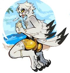 beach brinep00l furry golden_week nikita_(brinep00l) owl snowy_owl twink