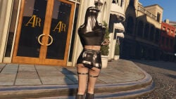 3d 3d_(artwork) 3dcg absurd_res absurd_resolution absurdres alternate_costume alternate_outfit armwear artist_request beautiful_woman black_armwear black_miniskirt black_skirt disinterested emotionless emotionless_female filter filtered game_cg game_mod grand_theft_auto grand_theft_auto_online gta_online_female_character high_quality high_resolution highres large_ass leaning_hips leather_armwear leather_shirt leather_skirt los_santos mature_woman miniskirt nun_outfit rockstar_editor short_skirt skirt source_request uncaring uncaring_female uninterested uninterested_female upskirt