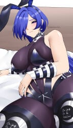 1girls 2020s 2026 2d 2d_(artwork) 2d_artwork 4_fingers artist_name bed bed_sheet bedding bedroom bedroom_setting bedsheets belt belt_buckle big_boobs big_breasts big_hips big_thighs big_tits big_titties blue_hair blue_hair_female blue_nails blush blush_lines blushing blushing_at_viewer blushing_female boobs breasts bunny_costume bunny_ears bunny_girl bunnysuit clothed clothed_female clothes colored_nails cropped_legs curvy curvy_body curvy_female curvy_figure curvy_thighs digital_drawing_(artwork) digital_media digital_media_(artwork) ear_ring earrings ears embarrassed embarrassed_female eyebrows eyelashes eyes eyes_open female female_focus female_only fingernails fingers frown frowning frowning_at_viewer girl half-dressed half_naked half_nude hips hourglass_figure hourglass_figured_female hoyoverse human humanoid legwear light-skinned_female light_skin lips long_hair long_hair_female long_nails looking_at_viewer mihoyo mihoyo_technology_(shanghai)_co._ltd. nail_polish nailpolish nails nails_painted no_bra nude nude_female obosounds painted_fingernails painted_nails partially_clothed partially_clothed_female partially_nude partially_nude_female ponytail promeia_(zenless_zone_zero) purple_eyes revealing_clothes revealing_clothing revealing_outfit see-through see-through_clothes see-through_clothing sexually_suggestive slim slim_female suggestive suggestive_look thick_thighs thigh_highs thighhighs thighs tits video_game_character video_game_franchise watermark wide_thighs zenless_zone_zero