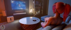 1girls 3d big_ass big_breasts colored_nails couch dead_or_alive exposed_breasts holding_controller honoka_(doa) image image_set leg_warmers legs_apart legs_apart_feet_together living_room long_fingernails nipples pink_hair playing_videogame playstation_5 playstation_controller ponytail sitting_on_couch trsensualstudio watermark widescreen