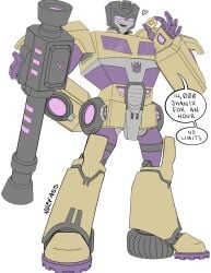 nuefass transformers transformers_animated swindle_(transformers) safe_for_work prostitution shanix paying_for_sex tease alien alien_humanoid robot robot_alien money fuck_me_eyes decepticon_insignia decepticon flirting