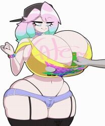 1boy 2020s 2026 animated animated_gif big_breasts big_bulge breast_jiggle breasts brown_hair bulge busty_boy busty_male cleavage credit_card gif gigantic_breasts huge_breasts huge_thighs hyper_breasts jiggle jiggling_breasts large_breasts male male_focus male_with_breasts oc original_character peanut_butter_(theycallhimcake) purifierunit37 shoes solo solo_focus swaying tagme tall tank_top theycallhimcake thick_thighs thighhighs thong_above_shorts thong_straps top_heavy white_background wide_hips