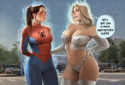 2girls ai_generated big_ass big_breasts blonde_female blonde_hair breasts curvaceous curvy curvy_figure digital_media_(artwork) emma_frost female genderswap genderswap_(mtf) hellfire_club hips homo_superior huge_ass huge_breasts huge_thighs large_ass large_breasts large_thighs legs light-skinned_female light_skin marvel marvel_comics mature mature_female mutant mutant_(marvel) peter_parker petra_parker phophopho rule_63 slim_waist spider-man spider-man_(series) thick thick_hips thick_legs thick_thighs thighs voluptuous waist white_queen wide_hips wide_thighs x-men yuri