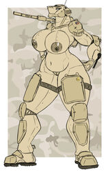 american_flag anthro areola big_breasts breasts camo cannon desert female humanoid living_machine living_tank m1a1 m1a1_abrams machine metalfoxxx nipples nude pussy ranged_weapon slightly_chubby solo tank tankmorph thick_thighs vehicle weapon