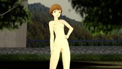 1girls atlus breasts completely_naked completely_nude confidently_naked exhibitionism naked nipples nude ofugh outdoors persona persona_4 pubic_hair pussy satonaka_chie