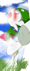 1boy 2015 blush cum gallade male male_only nintendo pasaran penis pokémon_(species) pokemon pokemon_(species) solo sweat video_games