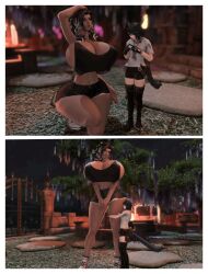 big_butt bimbo bimbo_anthro bimbo_body bimbofication bimbofied bitchy bunny_ears female final_fantasy_xiv giant_breasts height_difference hourglass_figure huge_ass slim_waist thin_waist viera wide_hips