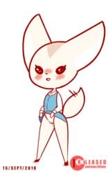 2018 :3 aggressive_retsuko anger_vein animated anthro blush canine clothed clothing clothing_lift cute dialogue diives english_text female fennec fenneko fox fur furry furry_only heart mammal no_breasts no_panties office_lady patreon pussy sanrio short_playtime shortstack signature simple_background skirt skirt_lift smile smooth_fur solo tail tailwag text watermark white_background