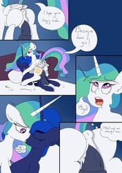 1futa 1girls bedroom blue_hair blue_mane comic cum female female_on_futa feral feral_on_feral feral_only friendship_is_magic furry futanari horn incest intersex mackstack my_little_pony penis pony princess_celestia_(mlp) princess_luna_(mlp) princest puffy_anus rainbow_hair rainbow_mane rape siblings sisters sleep_molestation sleeping smooth_skin